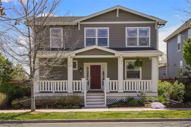 view of front of property with covered porch