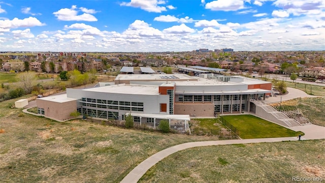 birds eye view of property with a residential view