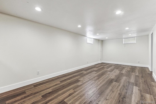 8641 Lowell Blvd, Westminster, CO 80031 - basement featuring recessed lighting, dark wood-style flooring, baseboards, and healthy amount of natural light