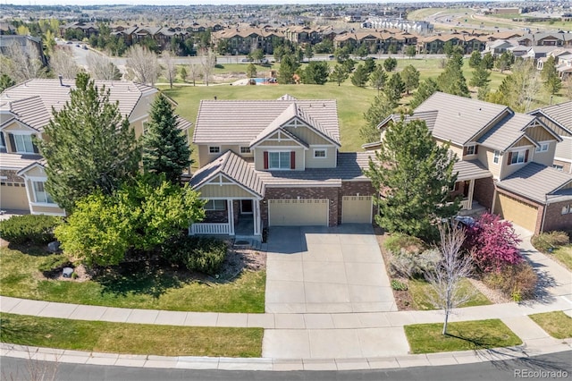 aerial view featuring a residential view