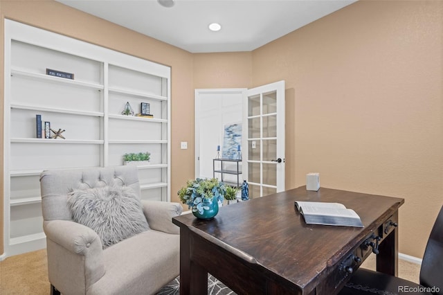 office featuring carpet flooring