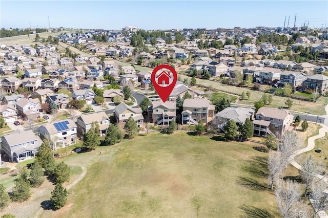 bird's eye view featuring a residential view