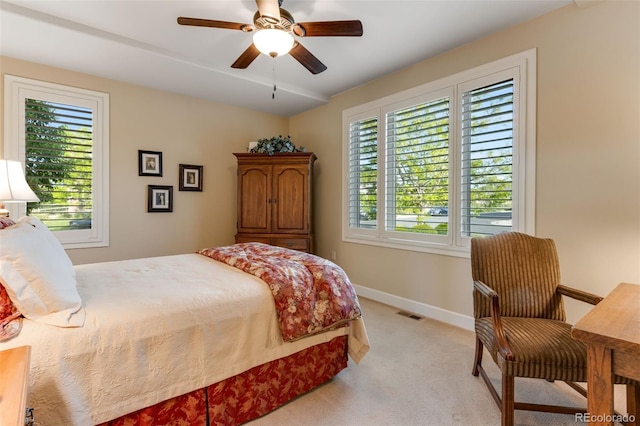 7992 Rising Sun Ct, Windsor, CO 80550 - bedroom with light colored carpet, baseboards, and ceiling fan