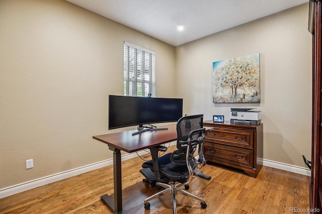 8526 E 35th Ave, Denver, CO 80238 - office with baseboards and light wood-type flooring