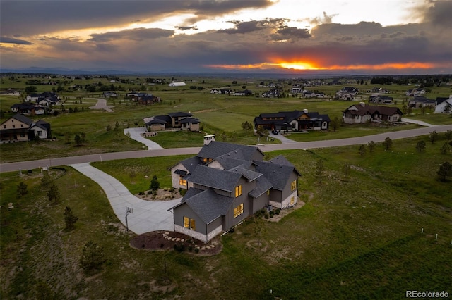 2442 Fox View Trl, Franktown, CO 80116 - aerial view at dusk