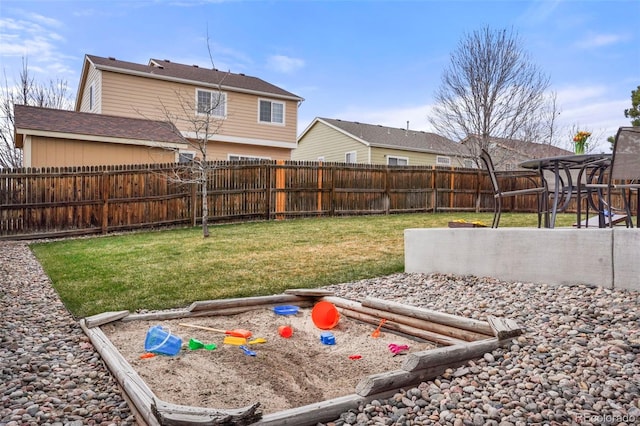 6464 Elsinore Dr, Colorado Springs, CO 80923 - view of yard featuring a fenced backyard and a playground