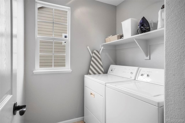 6464 Elsinore Dr, Colorado Springs, CO 80923 - laundry room with baseboards, washer and dryer, and laundry area
