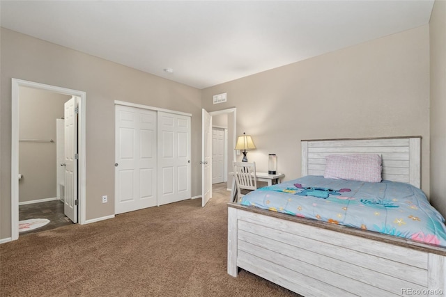 42311 Forest Oaks Dr, Elizabeth, CO 80107 - bedroom featuring carpet, baseboards, a closet, and connected bathroom