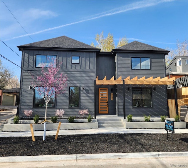 3649 W 21st Ave, Denver, CO 80211 - view of front of home featuring a pergola and board and batten siding