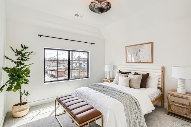 3649 W 21st Ave, Denver, CO 80211 - bedroom featuring carpet floors, vaulted ceiling, and baseboards