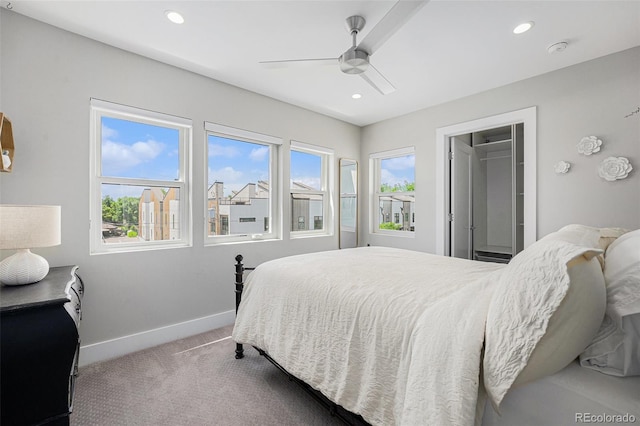 4102 Quivas St, Denver, CO 80211 - carpeted bedroom with recessed lighting and a ceiling fan
