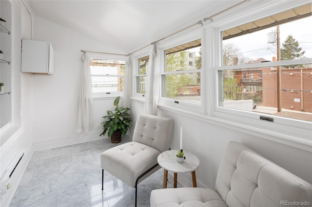 sunroom featuring baseboard heating