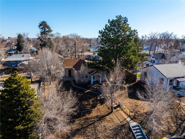 aerial view featuring a residential view