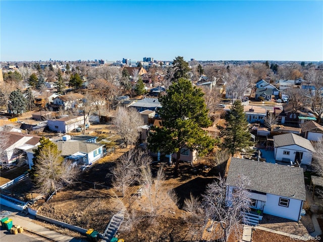 bird's eye view with a residential view