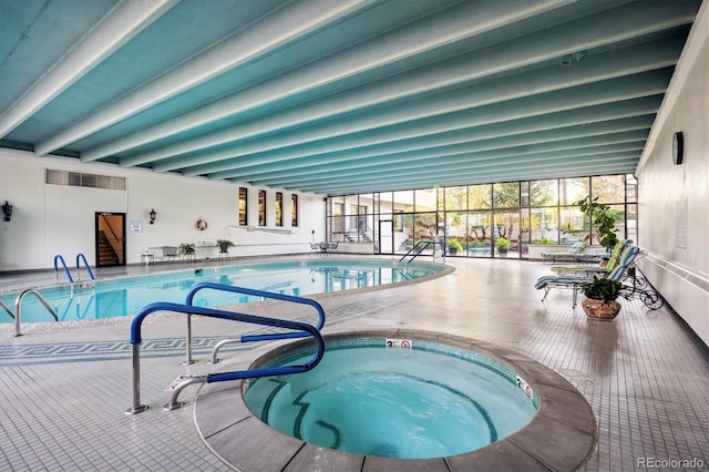 3131 E Alameda Ave Unit 1107, Denver, CO 80209 - indoor community pool featuring an in-ground hot tub and a patio
