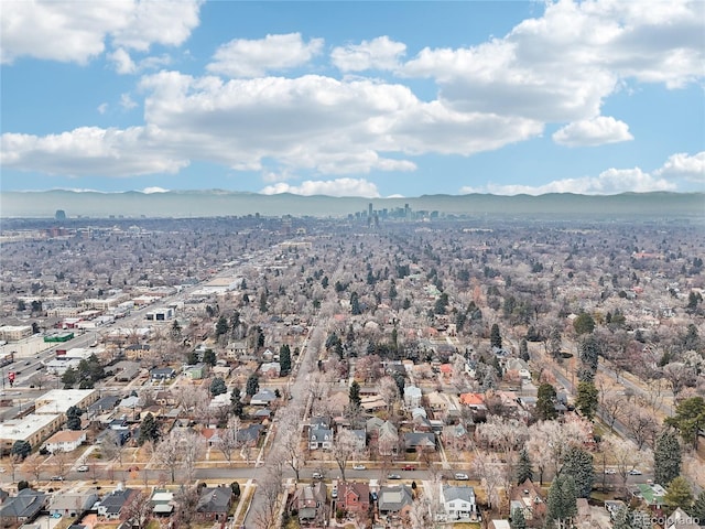 aerial view featuring a mountain view