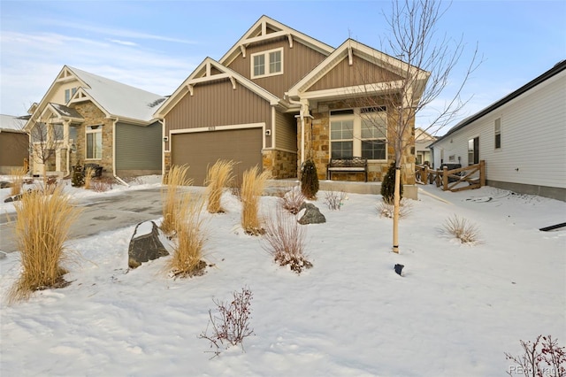 view of front of house with a garage