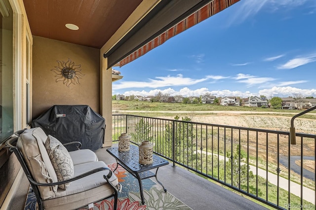 3181 Firenze Pl, Highlands Ranch, CO 80126 - balcony featuring a grill and a residential view