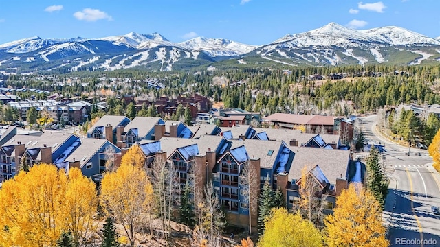 aerial view with a mountain view