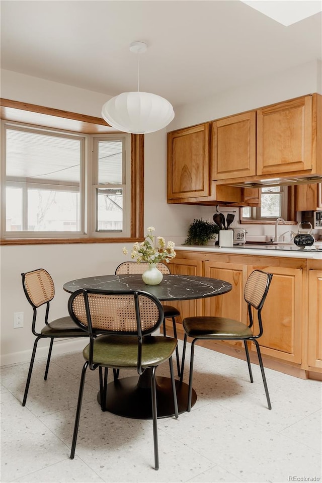 6530 W 26th Ave, Edgewater, CO 80214 - kitchen with baseboards, light countertops, and light floors