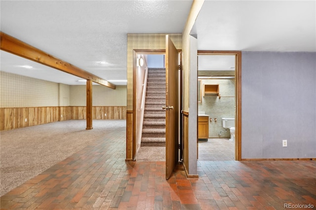 interior space with wood walls