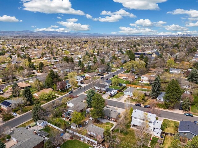 882 E Briarwood Cir, Centennial, CO 80122 - drone / aerial view with a mountain view and a residential view