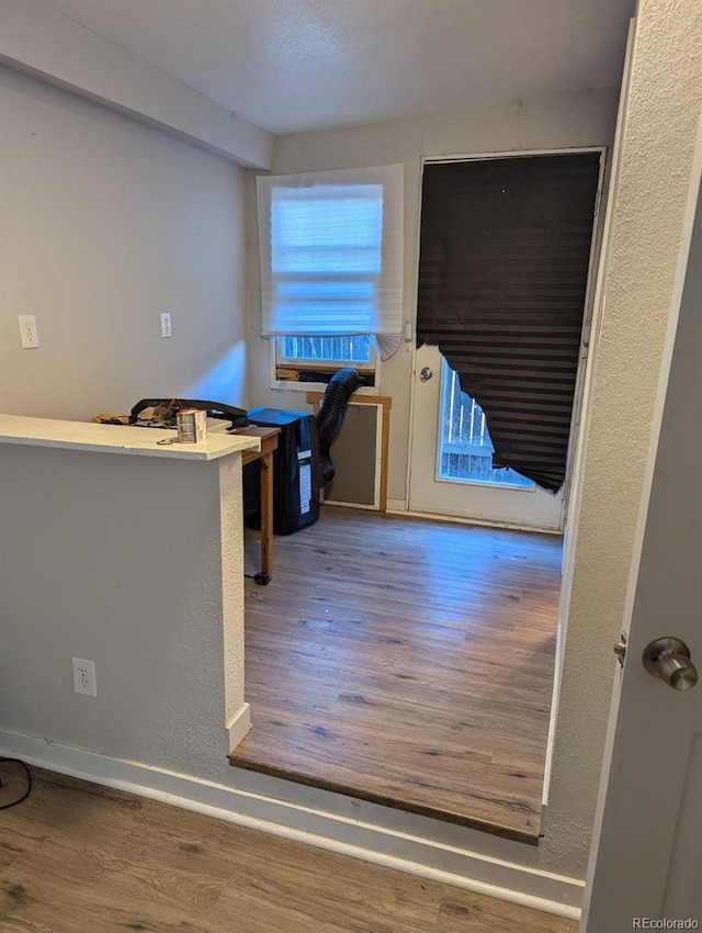 office area featuring hardwood / wood-style floors