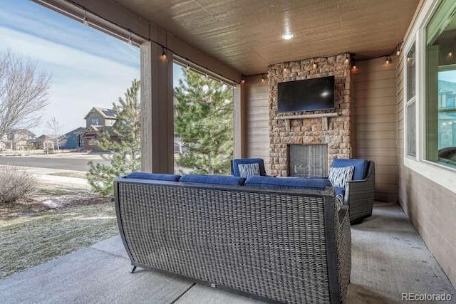 view of patio with an outdoor living space