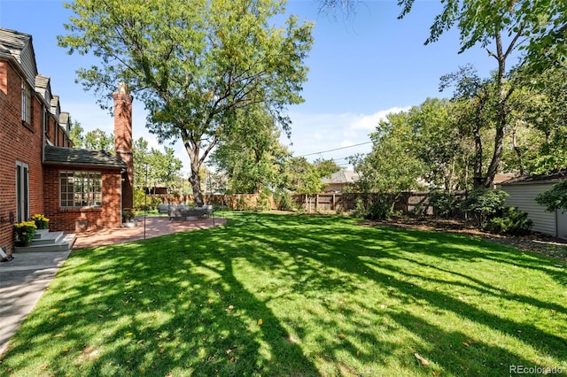 view of yard with a patio