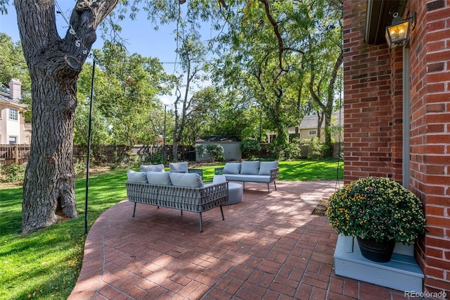 view of patio with an outdoor living space