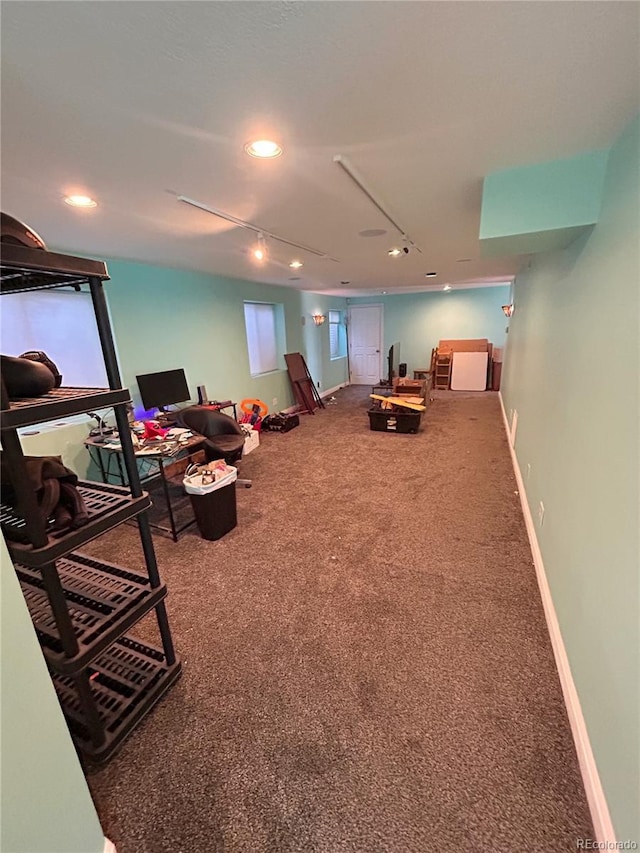 interior space featuring carpet floors