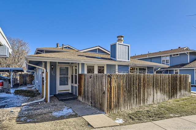 view of front of home