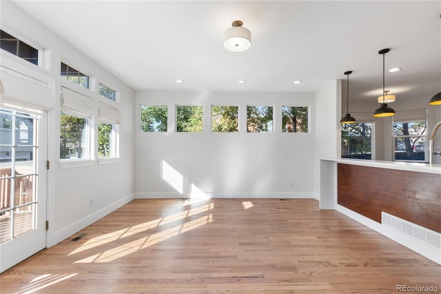 interior space featuring light wood-type flooring