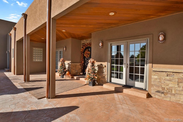 view of patio with french doors