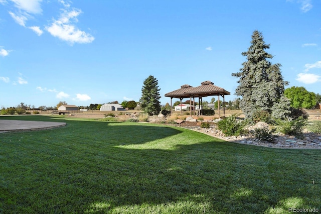 view of yard with a gazebo