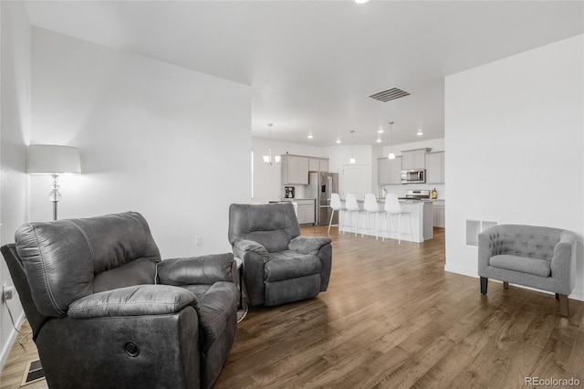 living room featuring hardwood / wood-style floors