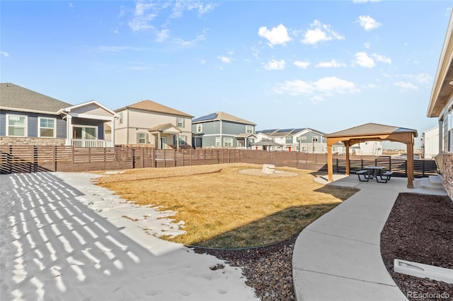 view of yard with a gazebo and a patio area