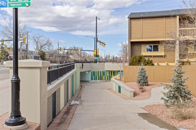 view of patio / terrace featuring fence