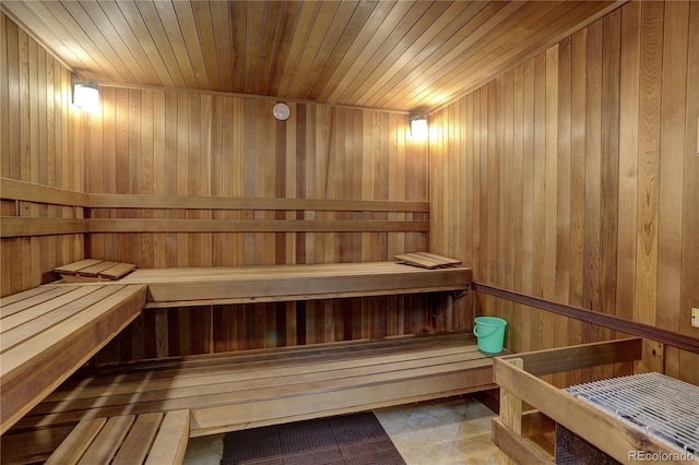 2500 E Cherry Creek S Drive 306, Denver, CO 80209 - relaxing sauna / steam room featuring wood walls and wood ceiling