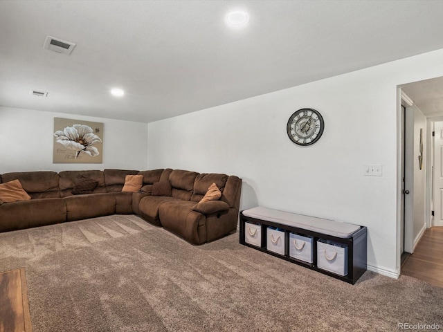 6166 S Dover St, Littleton, CO 80123 - carpeted living room with recessed lighting and baseboards