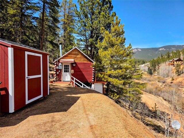 163 Ward St, Bailey, CO 80421 - view of shed with a mountain view