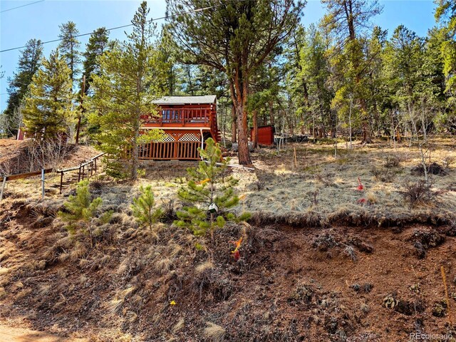 163 Ward St, Bailey, CO 80421 - view of yard featuring a wooden deck