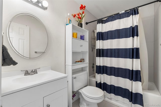 1216 S Uvalda St, Aurora, CO 80012 - bathroom with shower / bathtub combination with curtain, vanity, and toilet