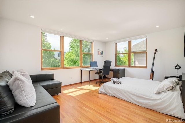 1188 S Sherman St, Denver, CO 80210 - bedroom featuring wood finished floors, a desk, and recessed lighting