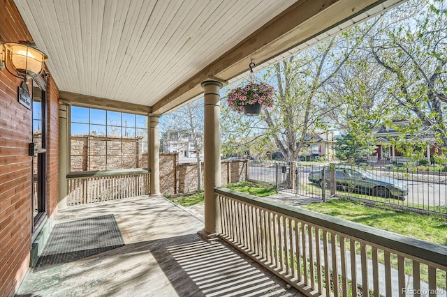 deck featuring fence