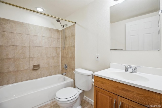 2601 Pemberly Ave, Highlands Ranch, CO 80126 - full bath with toilet, vanity, bathtub / shower combination, and baseboards
