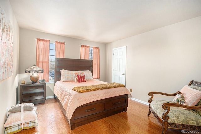 bedroom featuring light hardwood / wood-style flooring