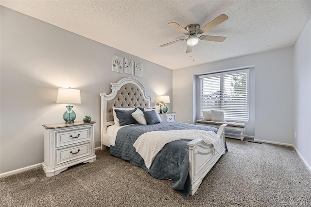 5426 S Jasper Way, Centennial, CO 80015 - carpeted bedroom featuring a textured ceiling, baseboards, and a ceiling fan