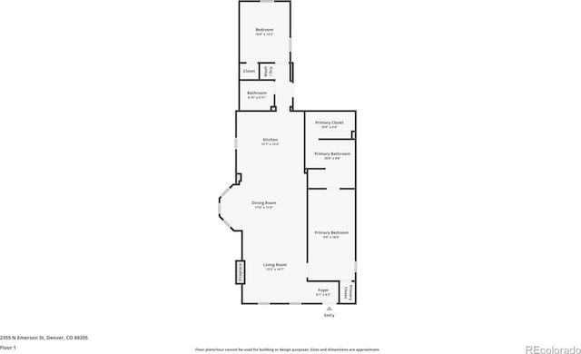 2355 N Emerson St, Denver, CO 80205 - floor plan / room layout