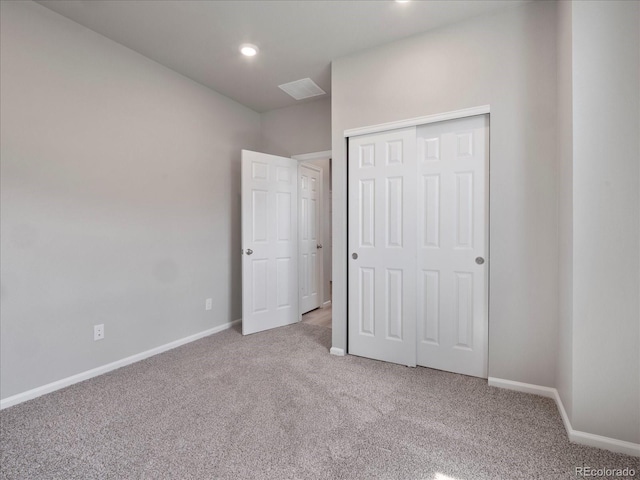 17557 E 89th Way, Commerce City, CO 80022 - unfurnished bedroom featuring carpet, a closet, and recessed lighting
